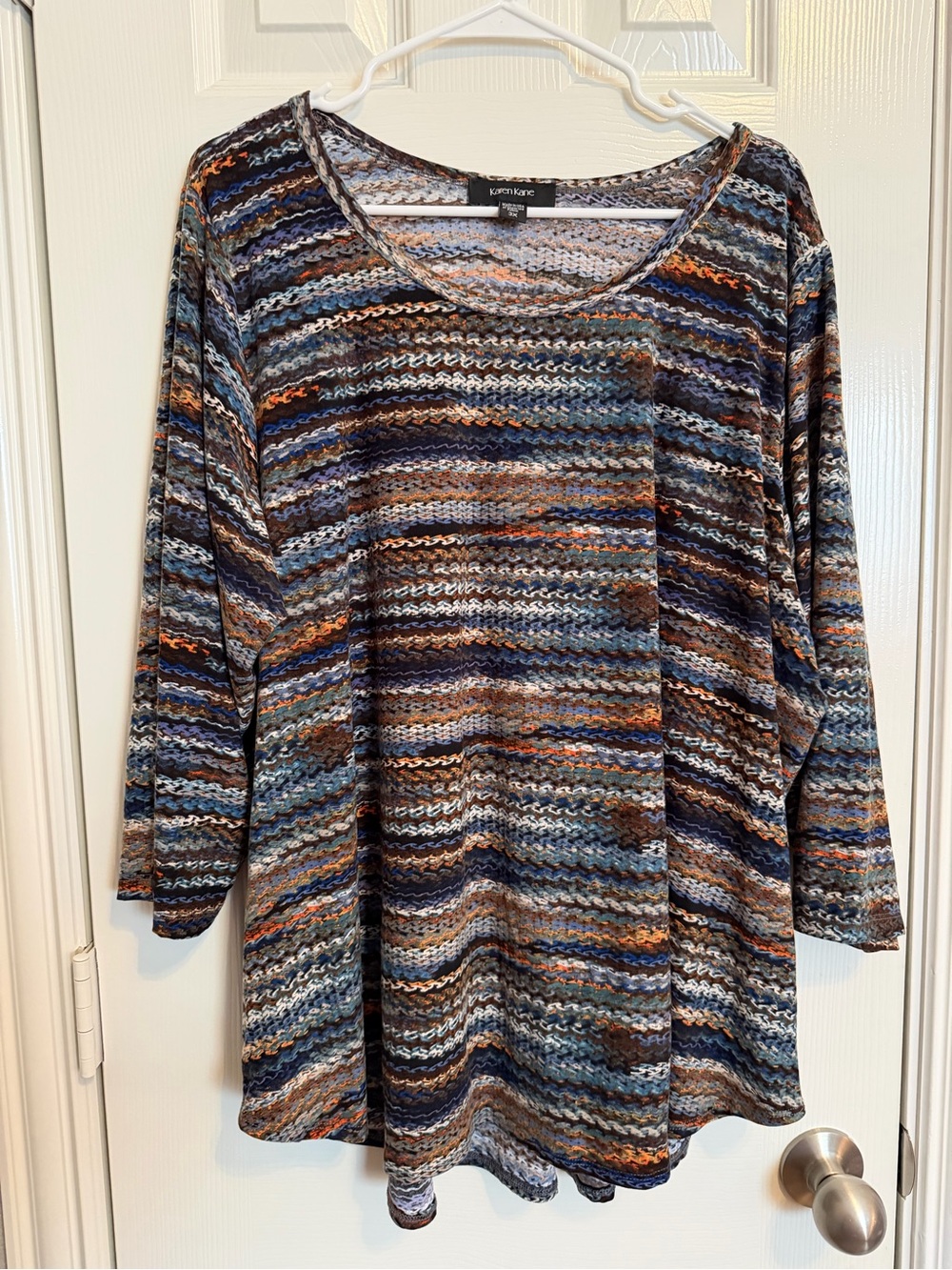 Karen Kane 3X Multicolor Abstract Knit Print Tunic Top Plus Size
